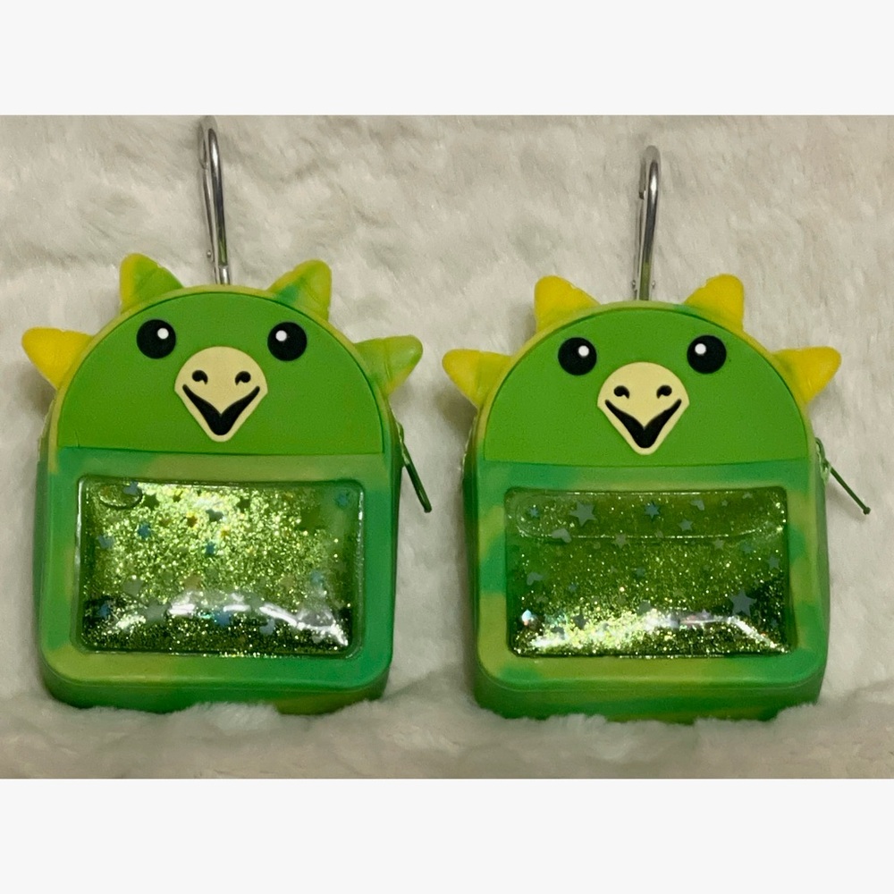 Lot of 2 Joe Trend Series 3 Mini Zip Liquid Floating Glitter Case W/Hook SPIKE